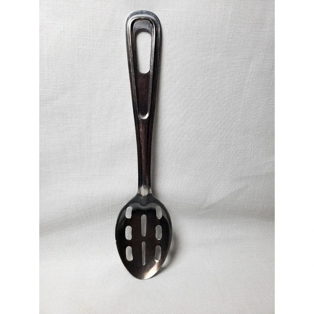 Vintage EKCO Stainless Steel Slotted Serving Spoon Made in Japan Kitchen Utensil